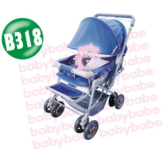 BabyBabe 雙向加寬手推車–藍色-