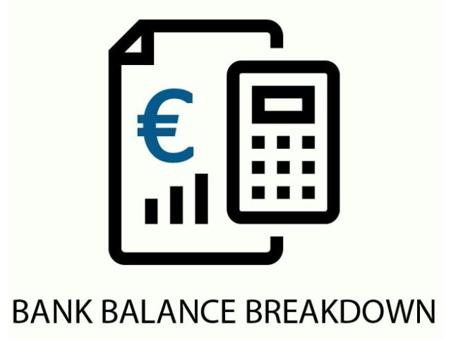 BANK BALANCE  BREAKDOWN-