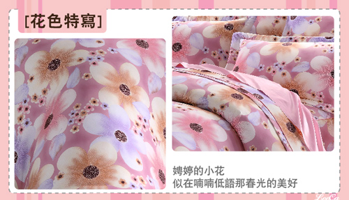 LooCa【繽紛花語】精梳棉床罩組-床墊床包寢具組｜大晉傢飾