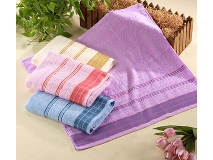 方格緞紋浴巾-