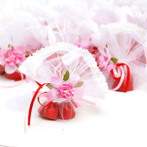 結婚禮品─巧克力緞帶喜糖(粉)-