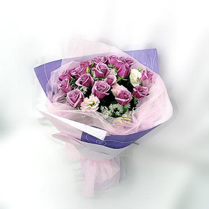 浪漫紫玫瑰花束-