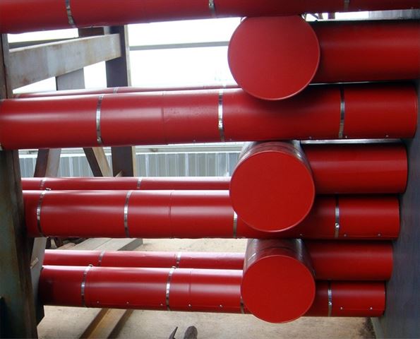 熱水管保溫外覆烤漆板板金外加不鏽鋼束帶