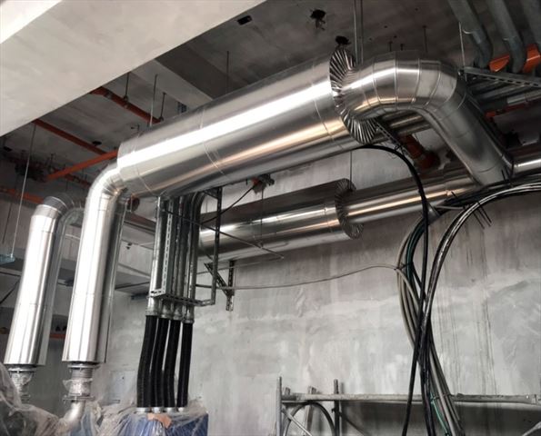 發電機排煙管保溫外覆鋁皮板金-保溫保冷工程 | 機械設備保溫板金 | 桶槽隔熱工程 | 管路消音工程 - 皇慶保溫