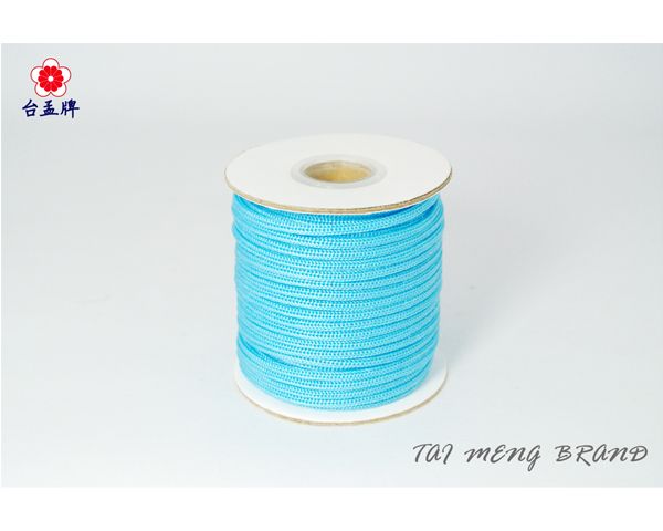 台孟牌 PP繩 30碼 水藍色 (編織、圓織帶、繩子、PP織帶、特多龍、縮口繩、束帶、飾品、手提繩、包裝、手工藝、吊繩)-