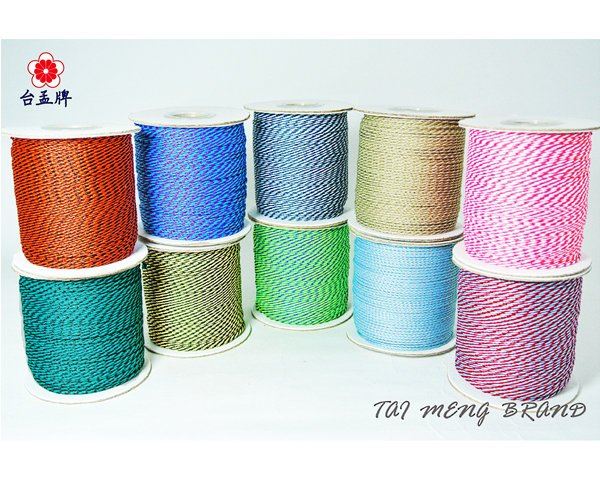 台孟牌 霧面 雙色繩 1.5mm 大包裝 10色 (編織、材料、包裝、手飾配料、幸運繩、兩色、彩色線、手環、繩子、吊繩)