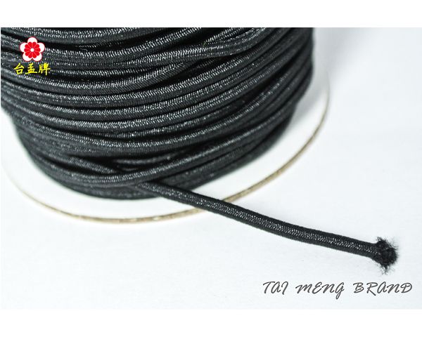 台孟牌 圓鬆緊帶 彈性強 2mm 25碼 黑色(包裝帶、鬆緊繩、久帶、拼布材料、髮飾品DIY、手工藝、串珠、束帶、吊牌)-