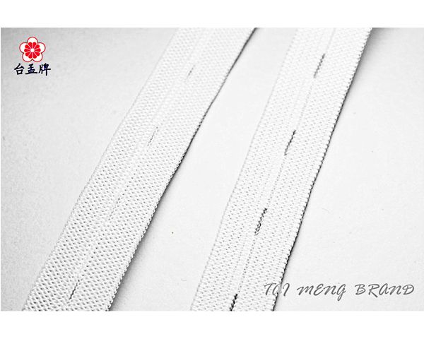 台孟牌 鈕釦鬆緊帶 15mm 30碼 白色 (拼布材料、鈕扣、DIY、服裝久帶、縫紉、彈性、高彈力、伸縮、手工藝、布飾)-