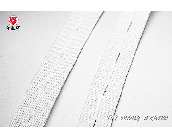 台孟牌 鈕釦鬆緊帶 20mm 六分 白色 35碼 (拼布材料、鈕扣、服裝久帶、縫紉、彈性、高彈力、伸縮、手工藝、布飾)-