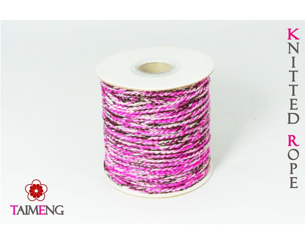 台孟牌 特殊配色針織繩 (編織、圓織帶、繩子、手飾配料、髮飾材料、縮口繩、束帶、飾品、手提繩、包裝、手工藝、吊繩)-