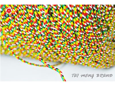台孟牌 五色線 鮮艷款 半公斤包裝 兩種尺寸 (編織、手環、串珠、中國結、項鍊、DIY、七色、彩色、繩子、宗教、材料)-