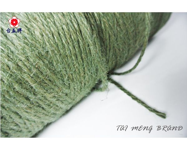 台孟牌 染色 麻繩 2.5mm 灰綠色 一公斤包裝 (彩色麻線、黃麻、毛線、麻紗、編織、手工藝、園藝材料、天然植物)-