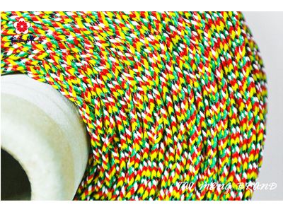 台孟牌 五色線 鮮艷款 半公斤包裝 兩種尺寸 (編織、手環、串珠、中國結、項鍊、DIY、七色、彩色、繩子、宗教、材料)-