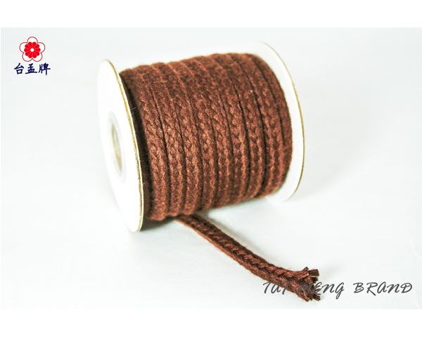 台孟牌 燈心繩 6mm 白咖(酒精燈棉繩、編織、圓織帶、燈芯帶、棉織帶、鞋帶、縮口繩、束帶、飾品、手提繩、包裝、手工藝)-