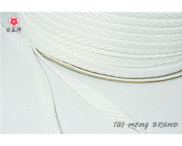 台孟牌 人字帶 9mm(三分)30碼 白色 (束口帶、手提繩、包邊布條、提帶提把、扁織帶、包裝帶、手工藝、拉繩、DIY)-