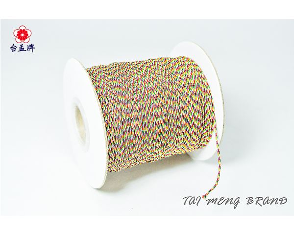 台孟牌 極細 七色線 0.8mm 無金蔥 (編織、手環、串珠、中國結、項鍊、彩色、繩子、五色、宗教、材料、手工藝、包裝)-