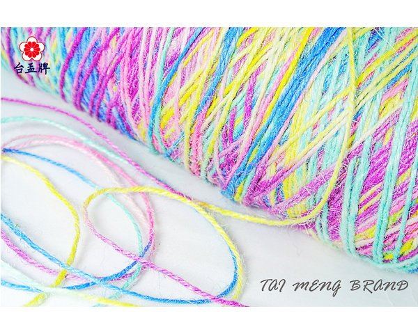 台孟牌 五彩 染色 麻繩 1.5mm 3mm 一公斤包裝 (彩色麻線、黃麻、毛線、編織、手工藝、園藝材料、天然植物)-