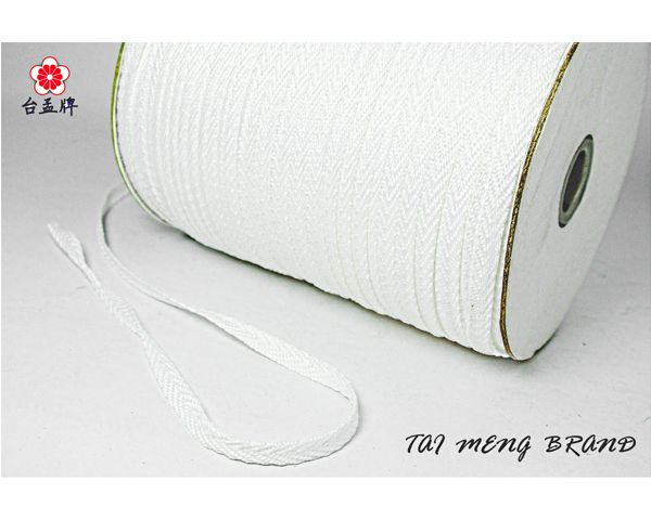 台孟牌 人字帶 9mm(三分)30碼 白色 (束口帶、手提繩、包邊布條、提帶提把、扁織帶、包裝帶、手工藝、拉繩、DIY)-