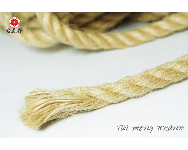 台孟牌 原色 粗麻繩 7mm 一公斤包裝(黃麻、麻繩、繩子、麻紗、綑綁繩、童軍繩、包裝繩、手工藝、貓抓、園藝、天然植物)-