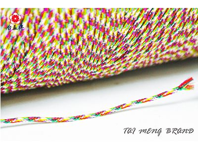 台孟牌 七色線 無加金蔥 半公斤包裝 三種規格 (編織、手環、串珠、中國結、項鍊、DIY、五色、彩色、繩子、宗教、材料)-
