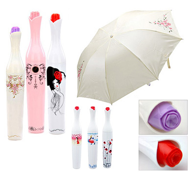 玫瑰花瓶雨伞-