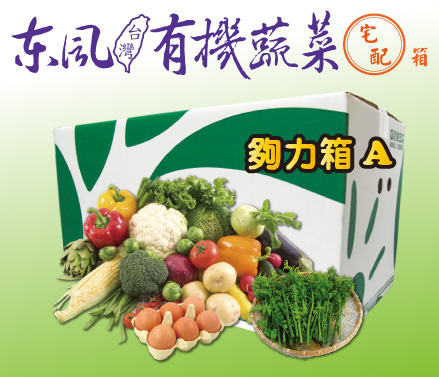 有機蔬菜宅配(東風有機蔬菜宅配箱【夠力箱A】)-
