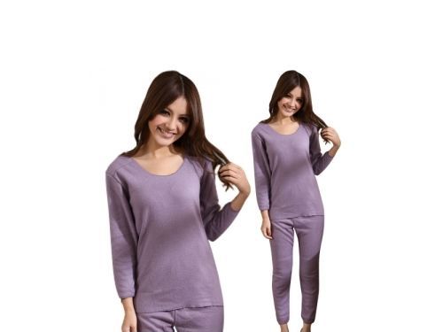 保暖衣 MIT重點雙層刷絨8分袖-紫色-