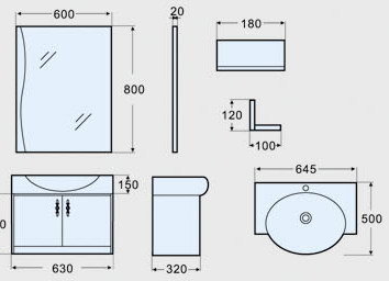 浴櫃_FC–164W (65公分方型櫃)(不含龍頭、鏡子、置物架)-
