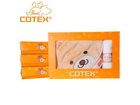 COTEX微笑貝爾熊浴巾–禮盒組A