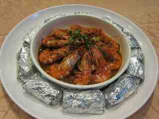 蒜泥明蝦併金元寶