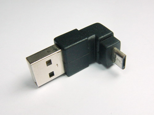 USB (2.0) A公 ／ Micro B 5P 公 90度 轉接頭-