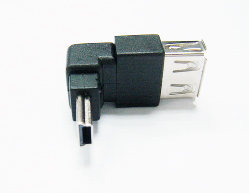 USB (2.0) A母 / MINI 5P 公 90度 轉接頭-
