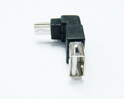 USB (2.0) A母 / MINI 5P 公 90度 轉接頭-