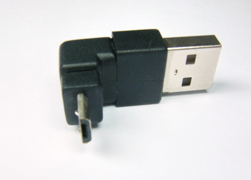 USB (2.0) A公 ／ Micro B 5P 公 90度 轉接頭-