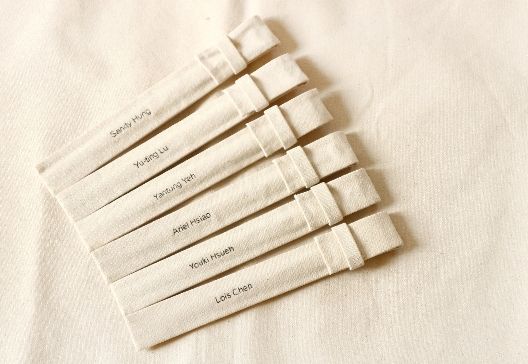 (情人節禮物預售中)素色布包裝筷袋(可客製化文字)-