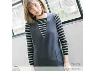 寬領橫條紋上衣