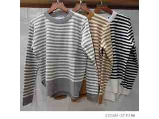 圓領橫條紋短版上衣