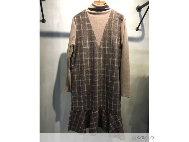 復古風假兩件魚尾洋裝-網購韓服、日韓服飾、精品韓國衣服｜YamiYa