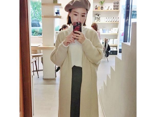 純色肩造型高領毛衣-網購韓服、日韓服飾、精品韓國衣服｜YamiYa