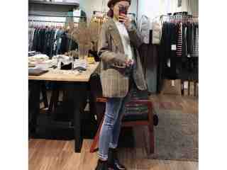 復古風格紋西裝外套