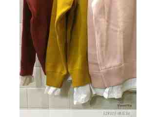 假兩件拼接棉針織毛衣