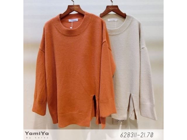 柔感下叉袖造型毛衣-網購韓服、日韓服飾、精品韓國衣服｜YamiYa