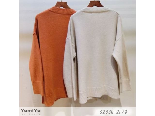 柔感下叉袖造型毛衣-網購韓服、日韓服飾、精品韓國衣服｜YamiYa