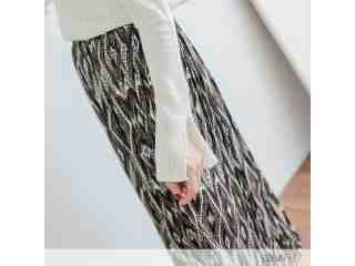 幾何菱形雪紡長裙