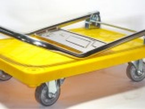 黃色塑膠平板車-