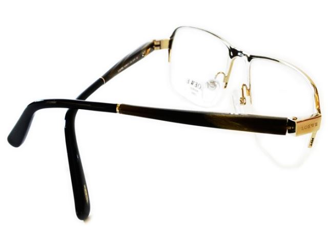 【LOEWE】西班牙皇室品牌羅威法瑯質半框橢面平光眼鏡(銀)VLW413-0579-