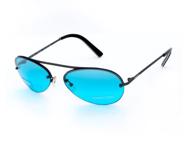 【Romeo Gigli】義大利 復古質感半框造型太陽眼鏡(藍) RG208S21-