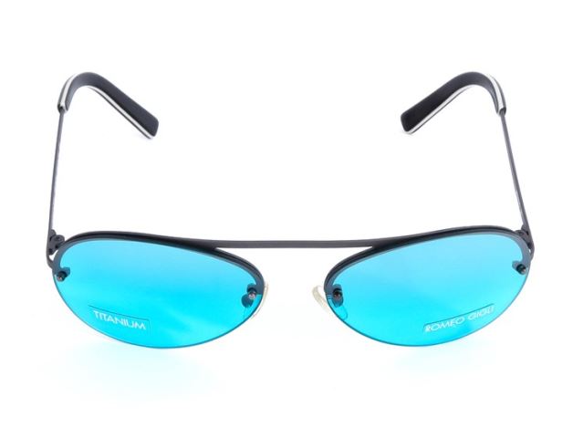 【Romeo Gigli】義大利 復古質感半框造型太陽眼鏡(藍) RG208S21-
